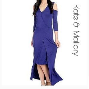 Kate & Mallory strtch knit cld shldr wrap maxi. M