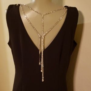 Gorgeous S. Levine black rhnstn evening dress Sz 8