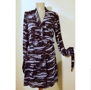 Noir indigo tie-dye faux wrap dress.  Sz Sm