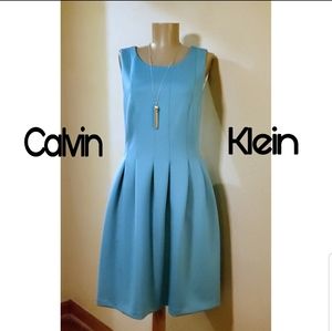 Calvin Klein deep pleated stealth dress. Sz 10