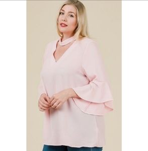 Misia v neck bell sleeved blouse.  Sz M