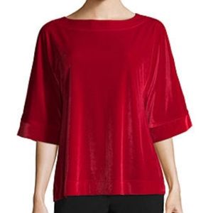 Liz Claiborne red velvet kimono top. Sz Lrg