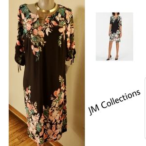 Jm Collection Floral-Print Studded Dress. Sz Lrg