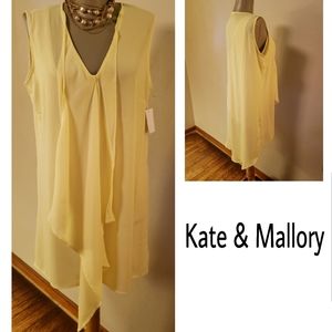Kate & Mallory canary yellow assym tank dress Sz S