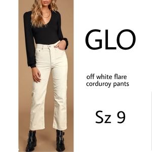 GLO off white flare corduroy pants.  Sz 9