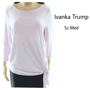 Ivanka Trump lilac side tie scoop neck blouse Lrg