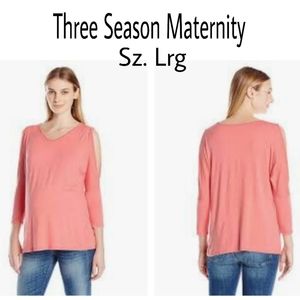 Three Seasons maternity cld shlder top. Sz Lrg