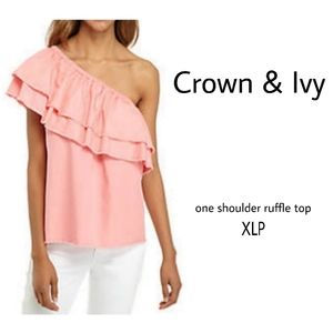 Crown & Ivy one shoulder top. Sz PXL
