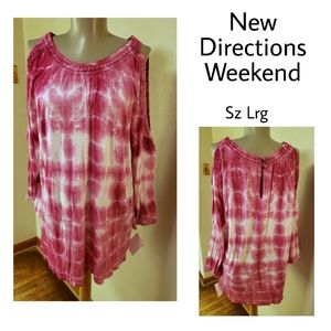 New Directions Weekend tie-dye top. Sz Lrg