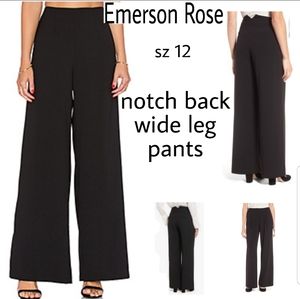 Emerson Rose blk wide leg pants. Sz 12