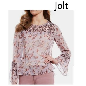 Jolt floral twin print woven top. Sz Lrg