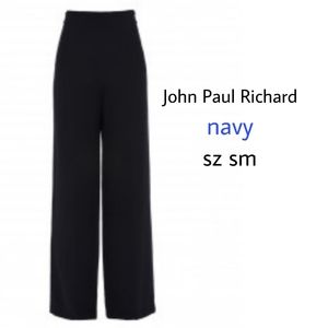 John Paul Richard navy pull up wide leg pants. Sm