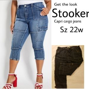 Stooker capri cargo jeans. Sz 22