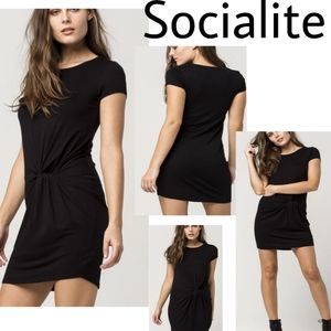 Socialite black knot front dress.  Sz Sm