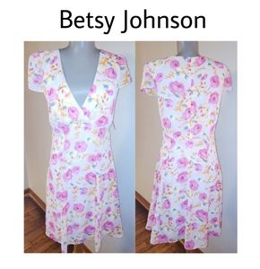 Betsy Johnson floral print chiffon dress. Sz 8