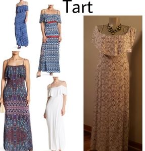 Tart Tacita ruffled OTS maxi dress.  Sz Med