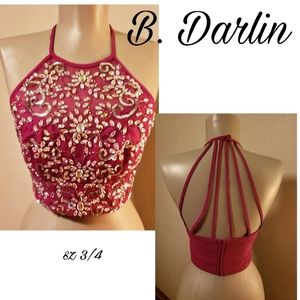 B. Darlin rhinestone halter top. Sz 3/4