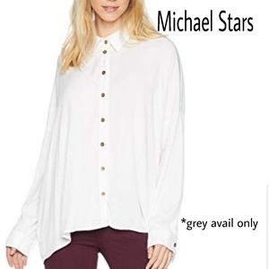 Michael Stars BOXY button down top. Sz S ⭐Gray