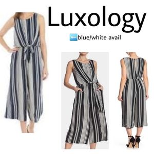 Luxology striped tie front jumpsuit.  Sz 8