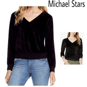 🥳Michael Stars Cropped Velvet Sweater. Sz XS blk