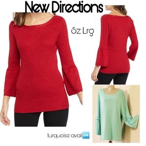 New Directions®Bell Sleeve Pullover. Sz Lrg