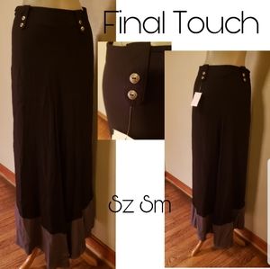 Final Touch color block maxi skirt side zips. Sz S