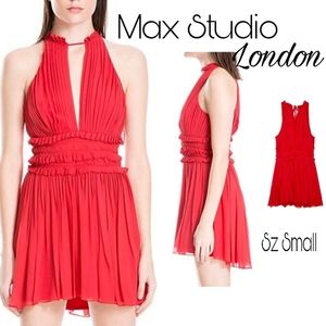 Max Studio London Pleated Crepe Dress. Sz S
