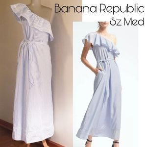 Banana Republic striped 1 shoulder rfl dress. Sz M