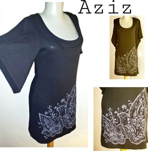 Aziz short sleeve knit sweater dress. Sz Sm