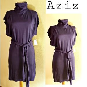Aziz purple thin knit sweater dress M