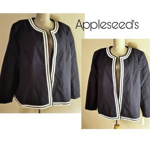 Appleseed's blu/wht lined cotton jacket.  Sz 16w
