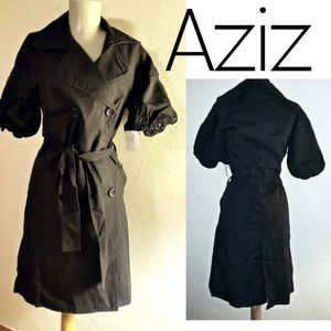 Aziz parka trench coat dress. Sz Sm. Gorg!