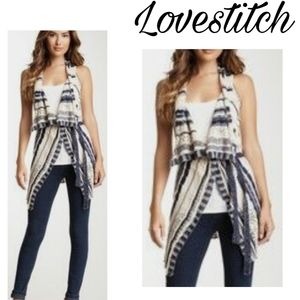 Lovestitch belted drape vest cardigan. Sz Lrg