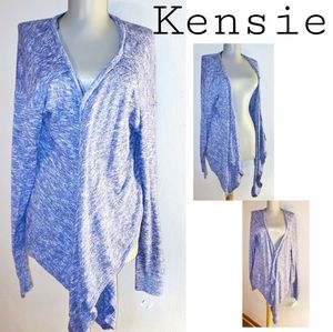 Kensie space blue drape cardigan. Sz Lrg