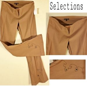 Selections side SPLIT leg studded pants. Sz Lrg.