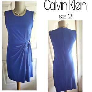 Calvin klein cobalt blue faux wrap dress. Sz 2