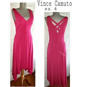 Vince Camuto red strappy high/low dress. Sz 4