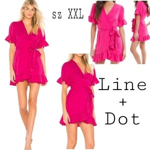 Line + Dot fuscia Cherie wrap dress.  Sz XXL NWT