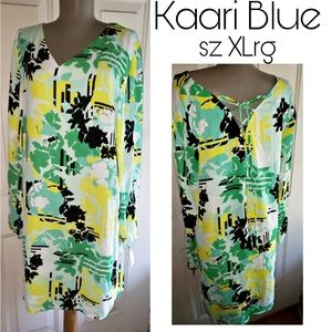Kaari Blue floral shift dress Sz XL
