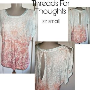 Thread 4 Thought cold shoulder/back top. Sz Sm