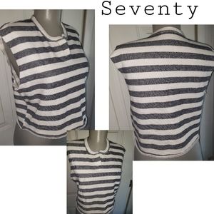 Seventy gray/white striped crop top. Sz Sm