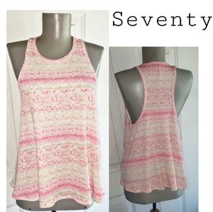 Seventy pink/white/green tank top. Sz Med