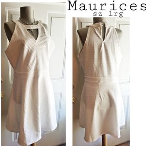 Maurices white halter skater dress.  Sz L