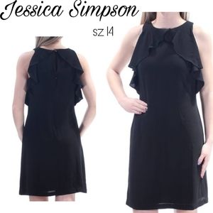 Jessica Simpson blk ruffle sleeveless dress. Sz 14