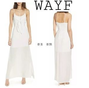 WAYF White Tie-Front Spaghetti Strap dress  Sz Sm