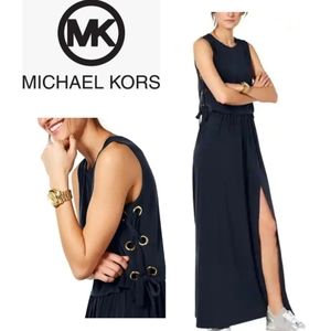 Michael Kors grommet navy maxi dress.  Sz Med