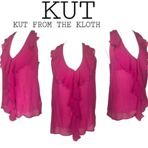 KUT kut from the kloth ruffle top.  Sz Lrg