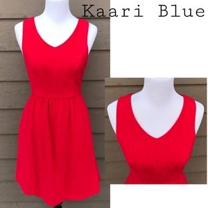 Kaari Blue red textured fit/flare dress.  Sz 14