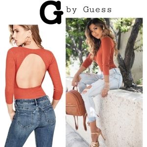 G by Guess black ribbed back out bodysuit. Med