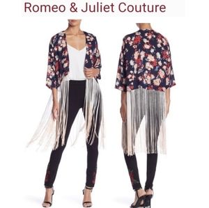 Romeo & Juliet Couture Dip Dye Fringe Kimono. SM